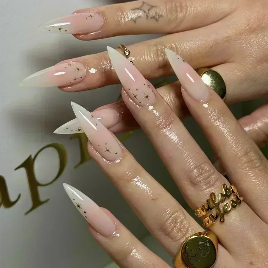 24 peças unhas postiças com cola amêndoa preto vermelho gradiente design destacável strass acrílico unha postiça longa stiletto unhas de pressão