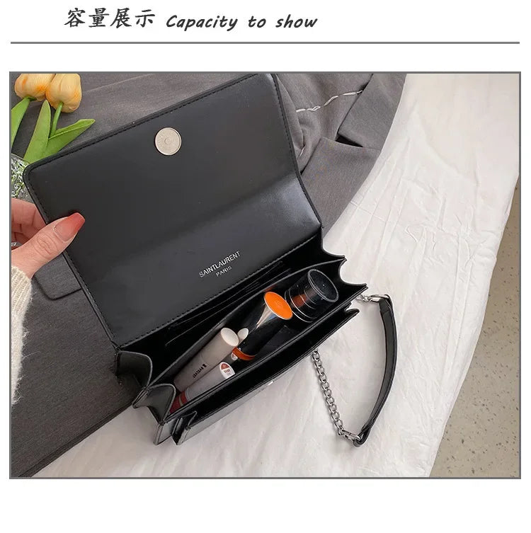 Women's New 2025 Design Sense Small Square Bag Korean Version Fashion Trend High Quality Single Shoulder Crossbody Bag Chain Bag