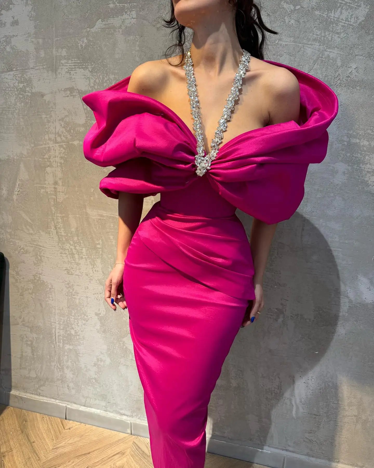 Red Black Women Sexy Off the Shoulder Crystal Halter Bodycon Long Bandage Dress Celebrate Evening Party Cocktail Outfit