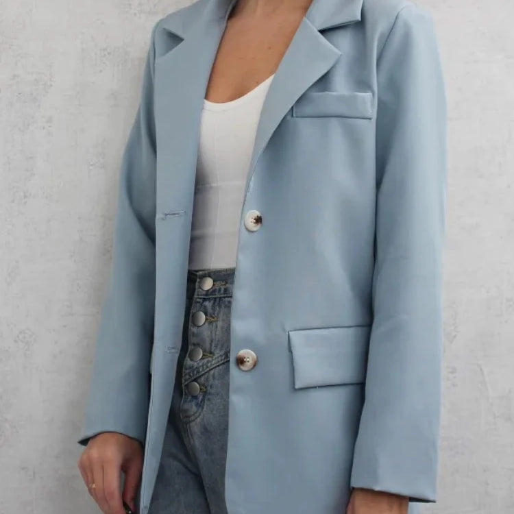 Spring Blazer Women Casual Loose Coat Long Sleeved Top Elegant Jackets Outwear for Office Lady Women Official Clothing