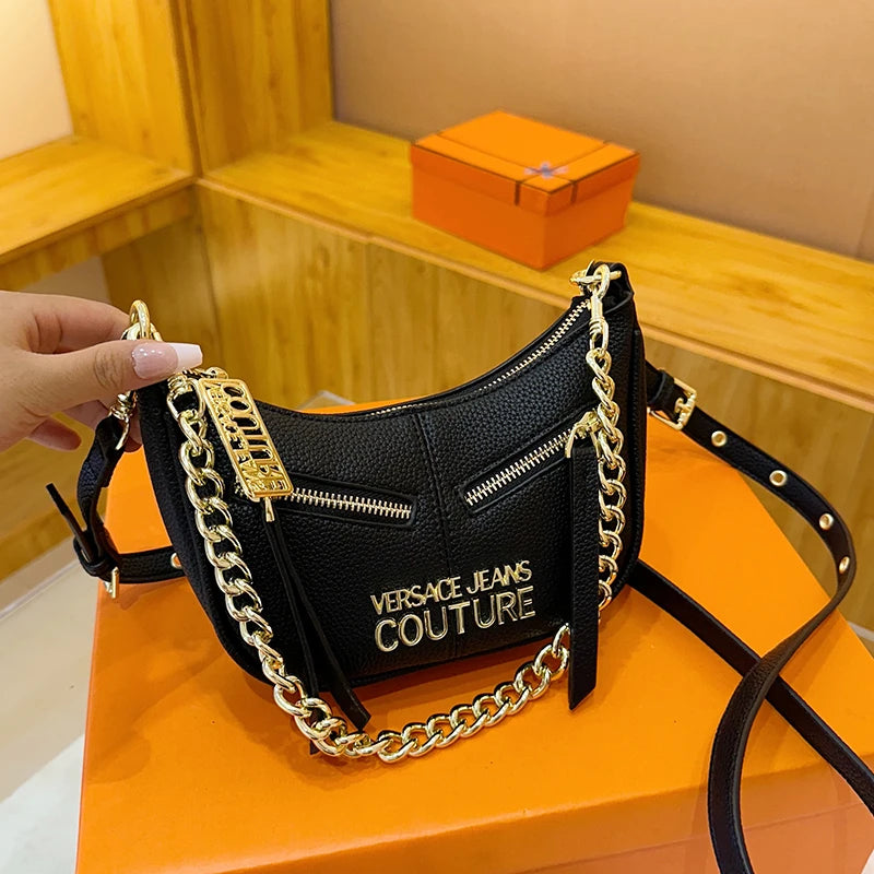 Popular Leather Shoulder Bag Designed For Ladies, Featuring Classic Elegant Style And Famous Designer Inspiration, Very Chic