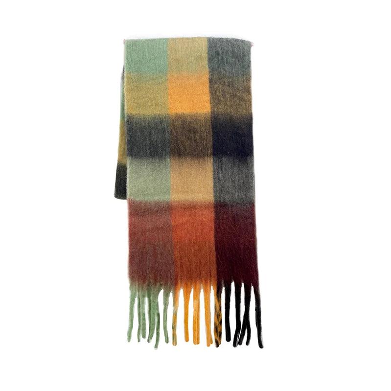 Classic Plaid Scarf Women Autumn Winter Soft Warm Scarf Luxury Long Simple Scarf Thickened Soft Shawl Fashion Accessories CC no tag