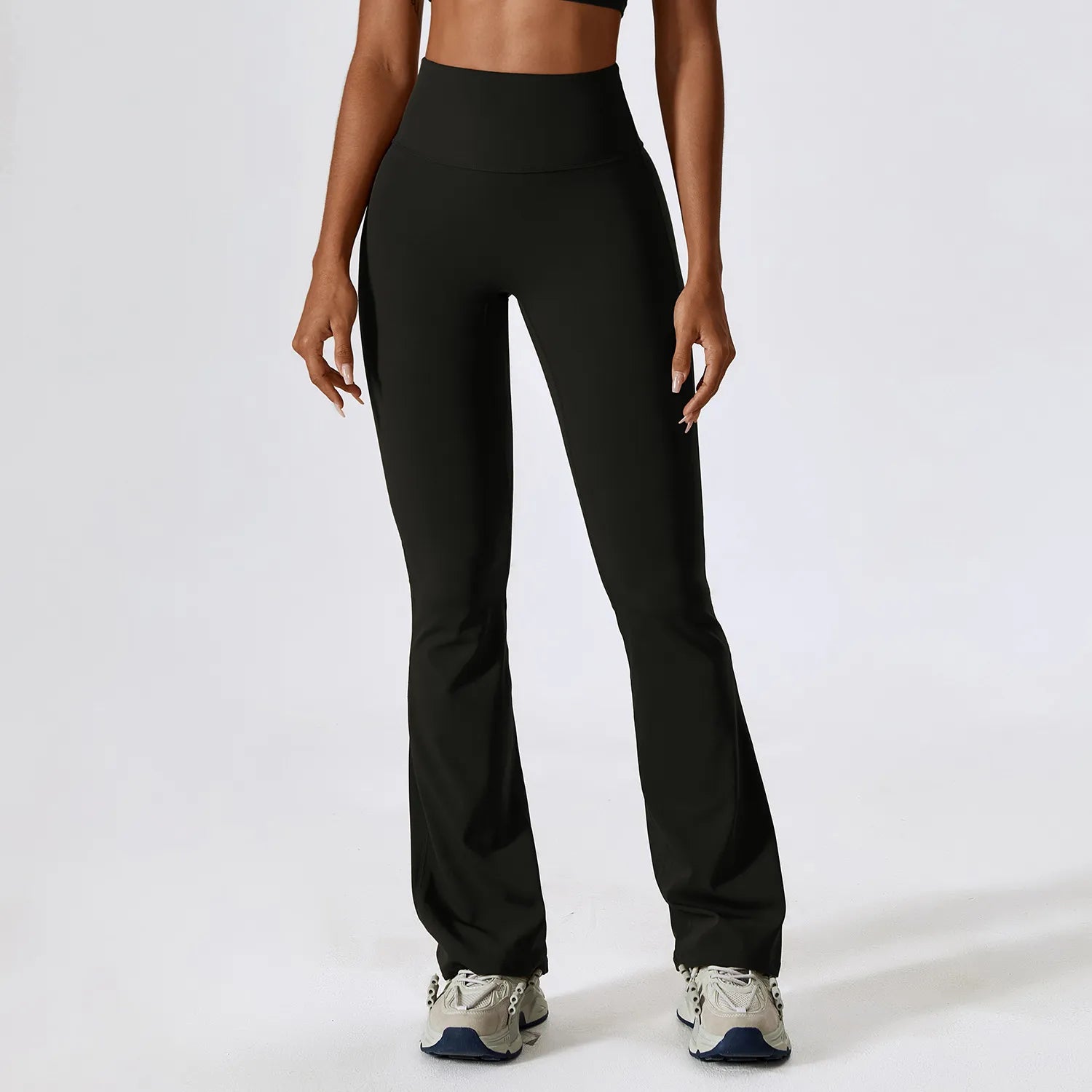 Flare Leggings Yoga Pants Women High Waist Wide Leg Pants Women Gym Fitness Sports Black Flared Pant Latin Dance Trousers Advanced Black CHINA