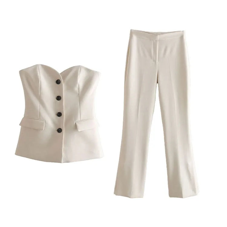 ZATRHMBM 2022 New Fashion Vintage Clothes For Lady Sleeveless Button Underwear Style Vest Patch Pocket White Crop Top Female Photo Color 1 CHINA