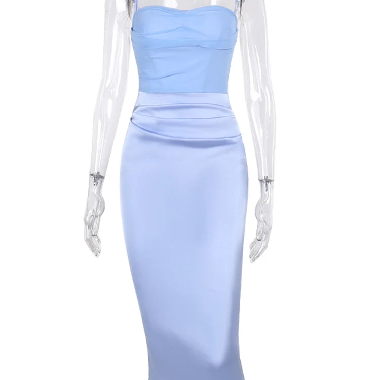 WannaThis Sexy Y2K Mesh Patchwork Spaghetti Strap Dress Women Casual Folds Sleeveless Fishbone Dress Elegant Club Party Clothes