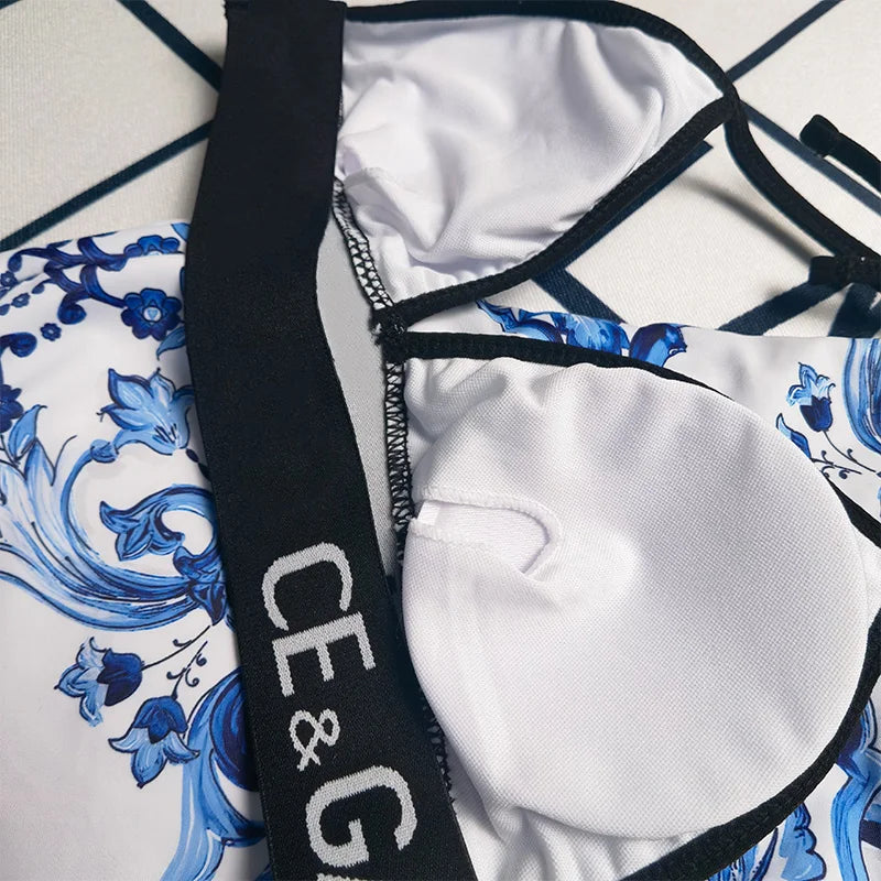 Luxury Brand Sexy Triangular Swimsuit Set Women Bikini And Pants Two-Piece Summer Suit Vintage Swimwear Bikinis Beach Outfits