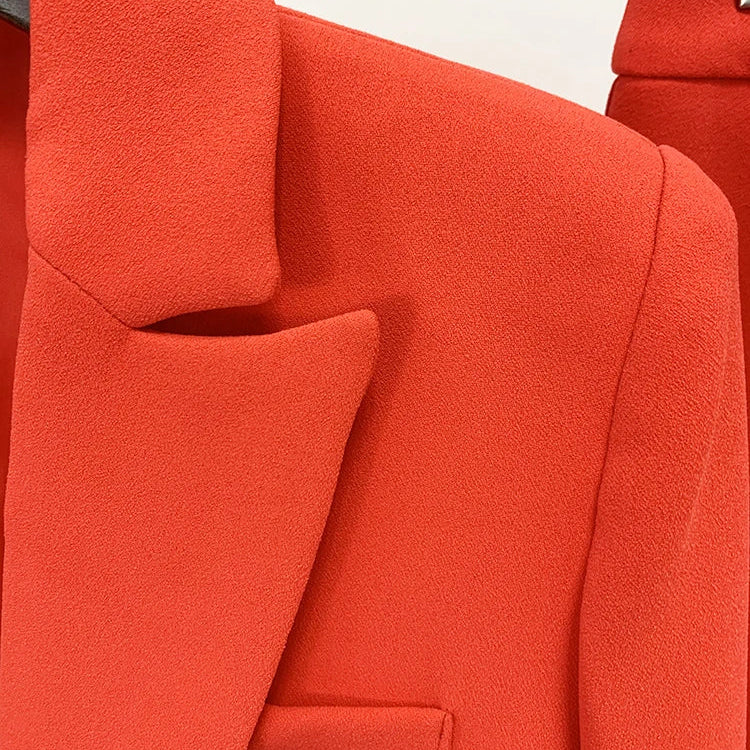 HIGH STREET Newest Spring Designer Career Fashion Suit Set Women's Single Button Slim Fit Blazer Flare Pants Suit Two Pcs