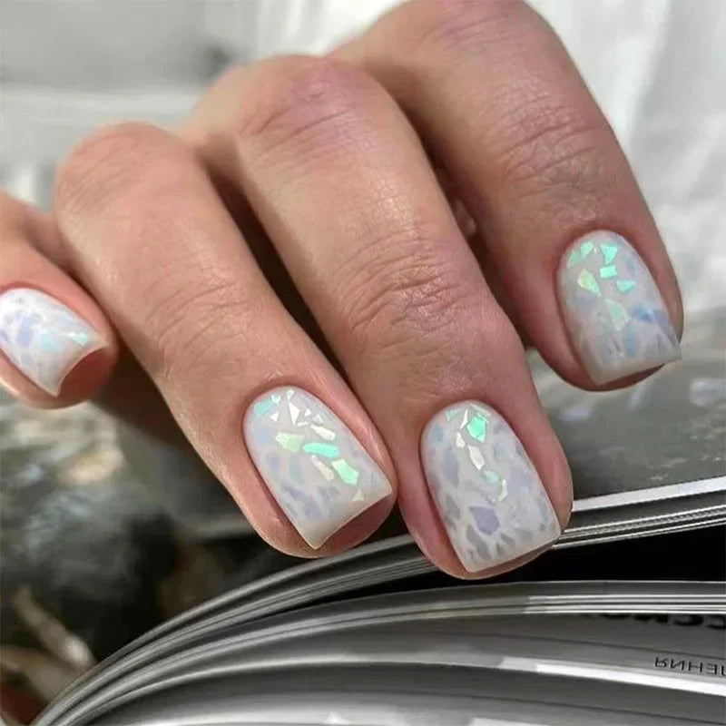 24 peças unhas curtas retrô com design de flores, arte para manicure, unhas postiças rosa, unhas postiças quadradas vestíveis, pontas de unhas com cobertura total