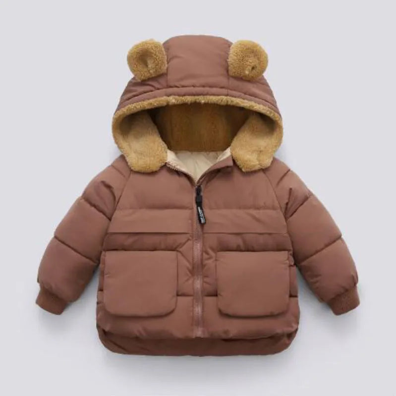 Winter fur collar warm jacket down coat boys girls clothes thickened 2-7year old baby fashion Korean version children's clothing Photo Color 2