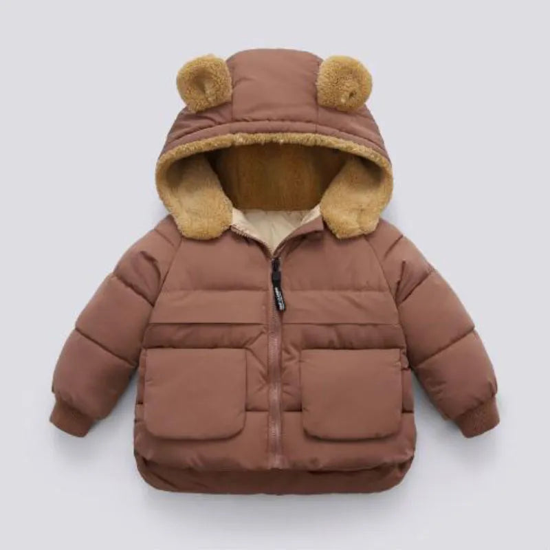Winter fur collar warm jacket down coat boys girls clothes thickened 2-7year old baby fashion Korean version children's clothing Photo Color 2
