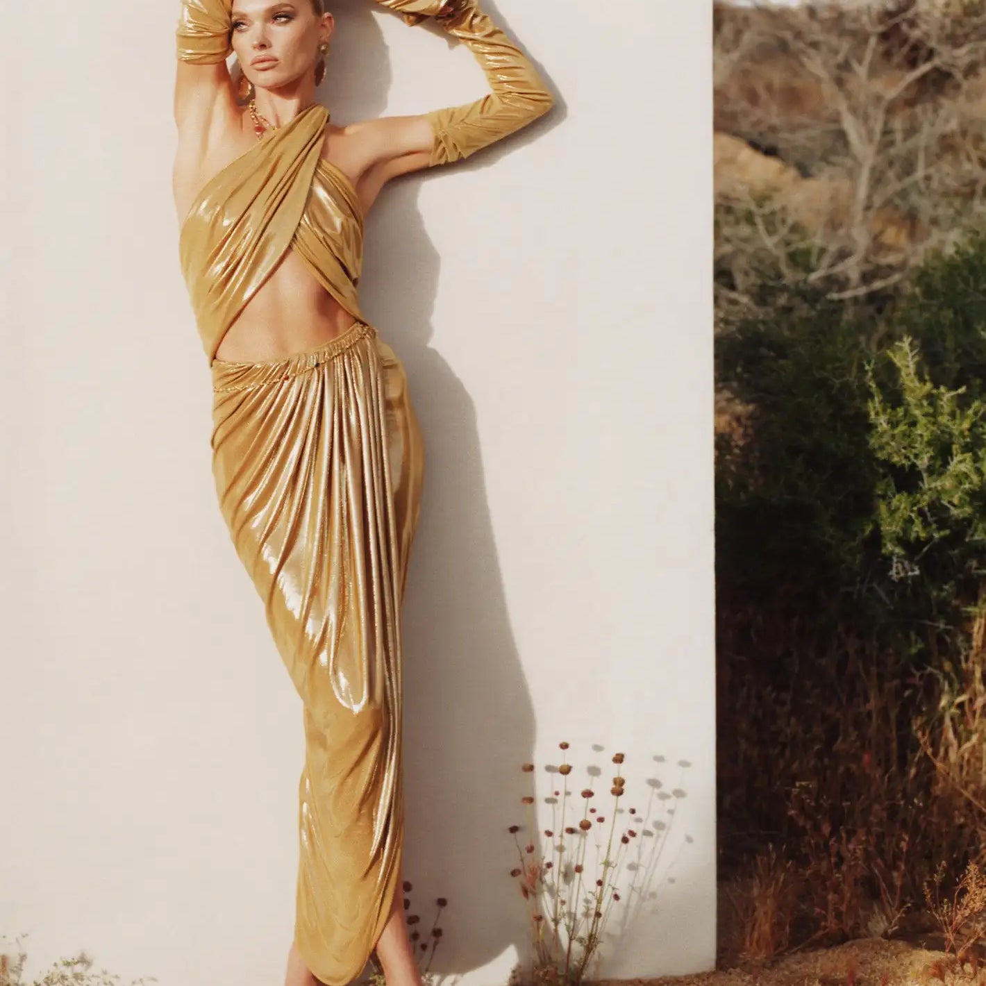 Golden Color Women Sexy Halter Off the Shoulder Bodycon Long Dress Gloves Fashion Evening Party Cocktail Birthday Dress