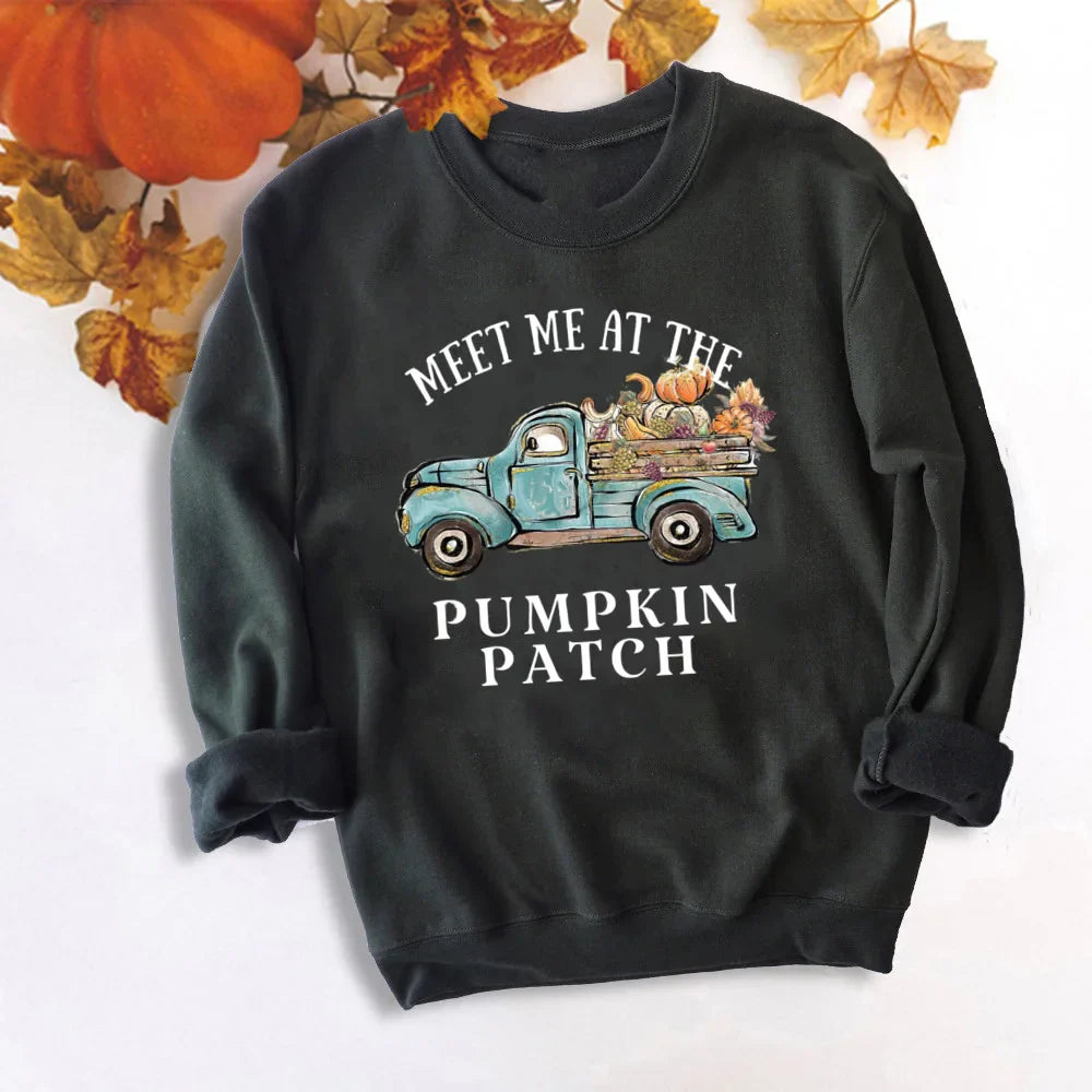 It's Fall Y'all Pumpkin Sweatshirts Thankful Grateful Blessed Hoodie Women Fashion Thanksgiving Pullover Tops Halloween Clothes TM120213-USWBK