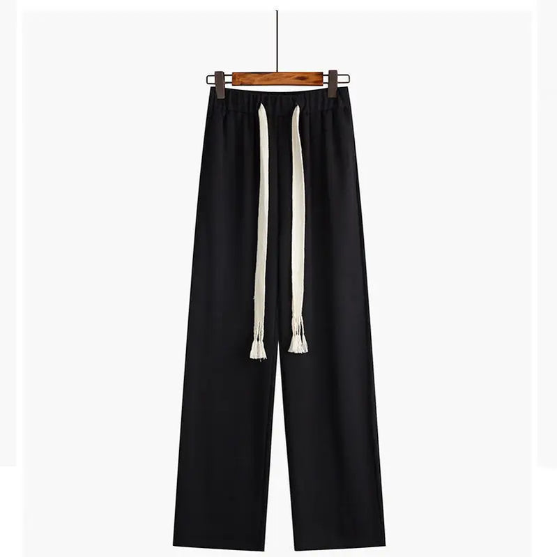 Women Autumn Winter Plaid Loose Coats Shirt Wide Leg Pants 1 or 3 Piece Set Korean Lady Casual Tweed Jacket Jeans Blouse Outfits Only Black Pants