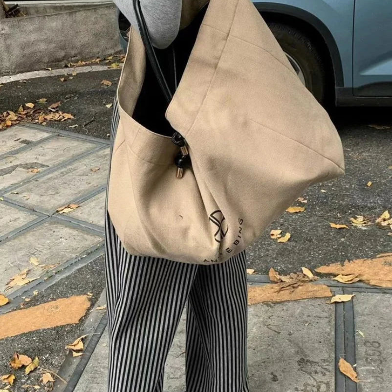 Summer Brand Designer Linen Solid Large Capacity Shoulder Tote Bag Letter Printed Casual Beach Bag For Women сумка женская