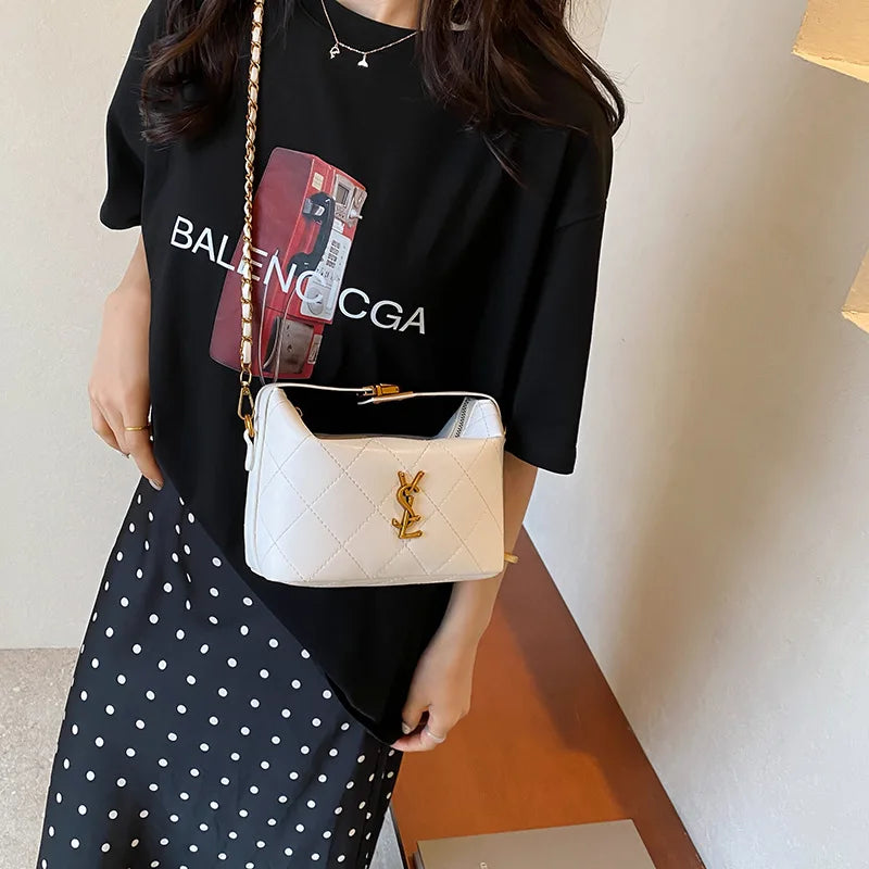 2025 Luxury Chain Underarm Bucket Bag - Elegant Quilted Shoulder Bag for Women, Chic Crossbody Purse for Daily Use