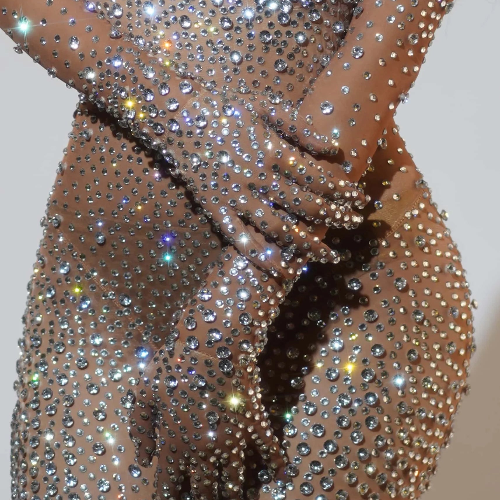 Women Sexy Diamond Shiny Stretch Tight Jumpsuit Party Bar Nightclub DJ Female Singer Stage Performance Clothing Tiaotiaotang