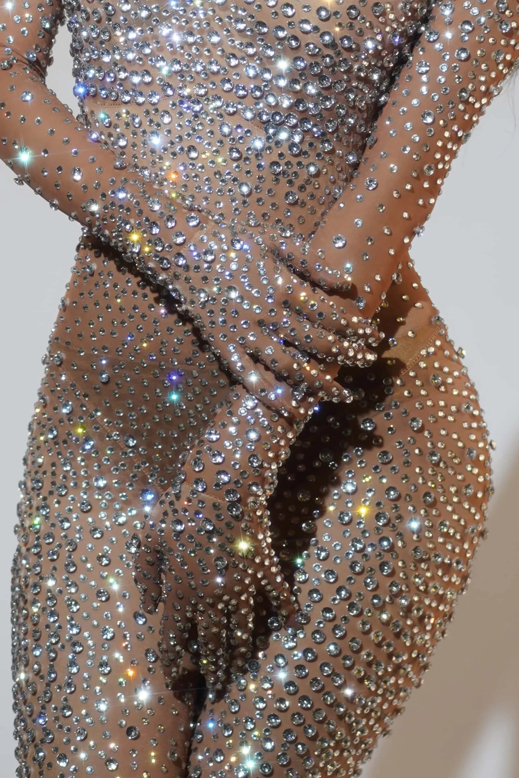 Women Sexy Diamond Shiny Stretch Tight Jumpsuit Party Bar Nightclub DJ Female Singer Stage Performance Clothing Tiaotiaotang