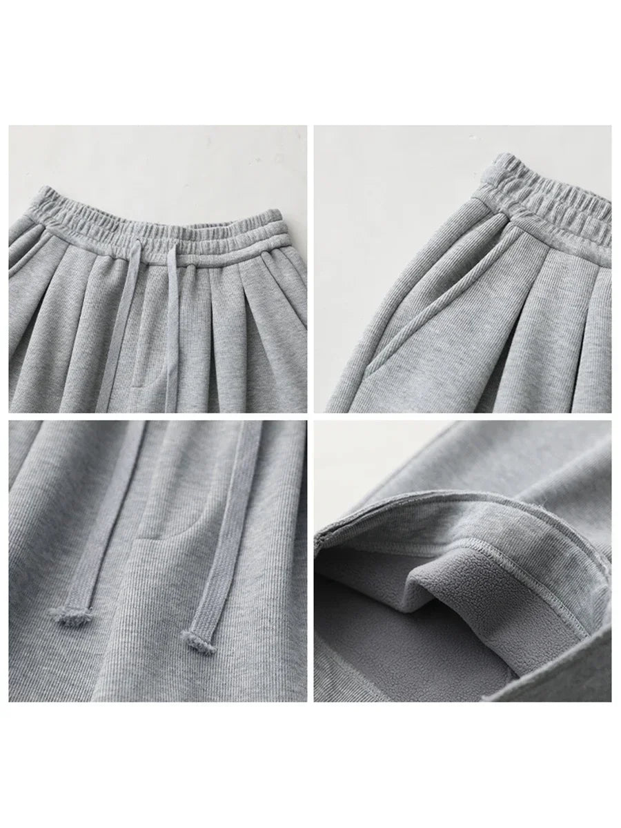 Women's Pant Streetwear Solid Loose Drawstring Sports Casual Trousers High Waisted Pants Autumn Winter