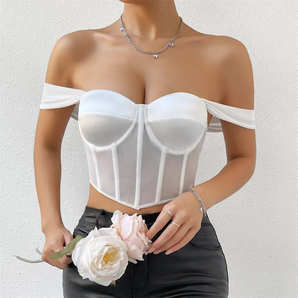 Sexy Shirt Women Clothing Corset Camis Blusas Shaper Harajuku Hot Tee Woman Tank Top Club Ropa Mujer Summer Ladies Crop Top
