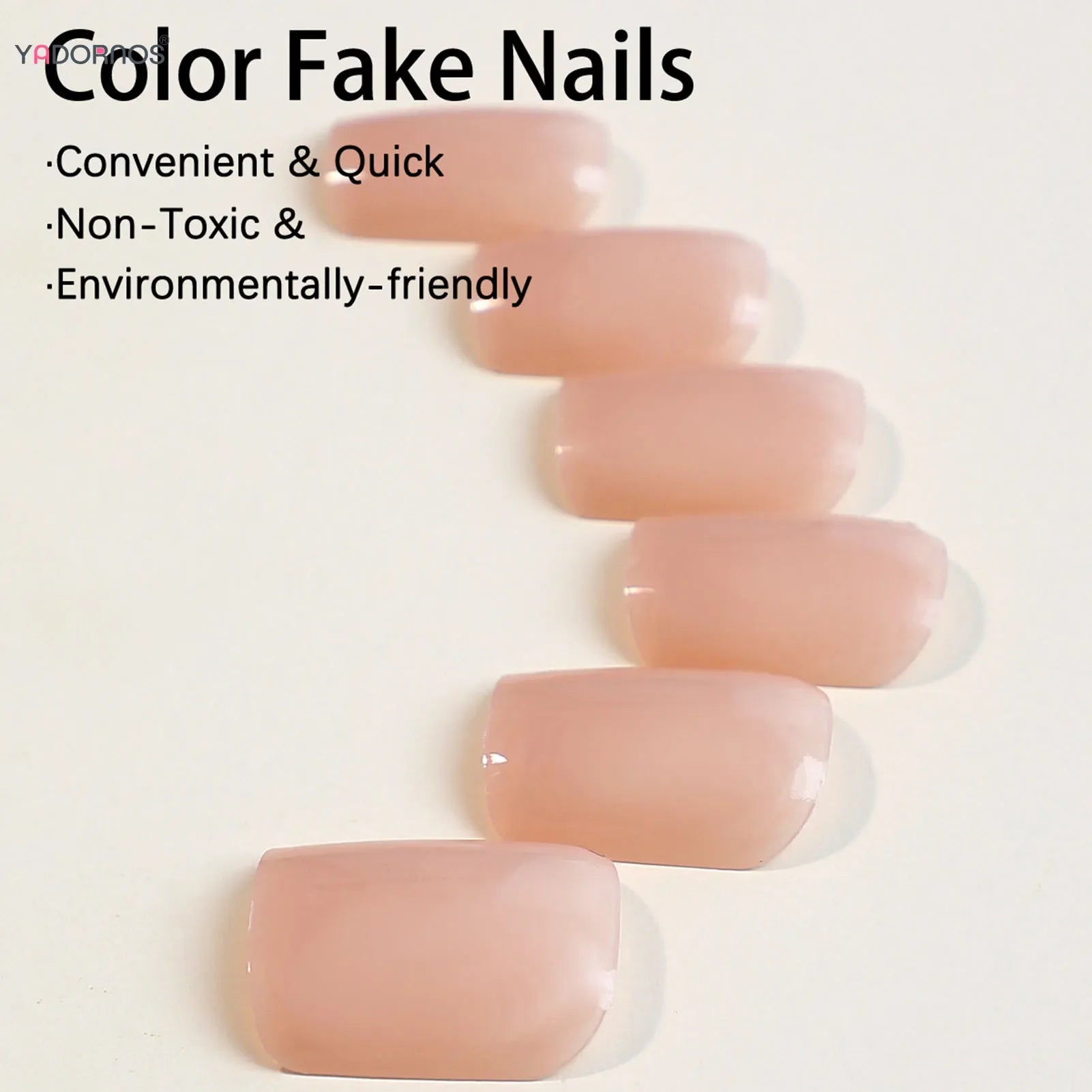 Minimalist Nude Pink Fake Nails 24Pcs Short Square Press On Nails Sweet Girls Charm Manicure Full Cover Stick-on False Nails