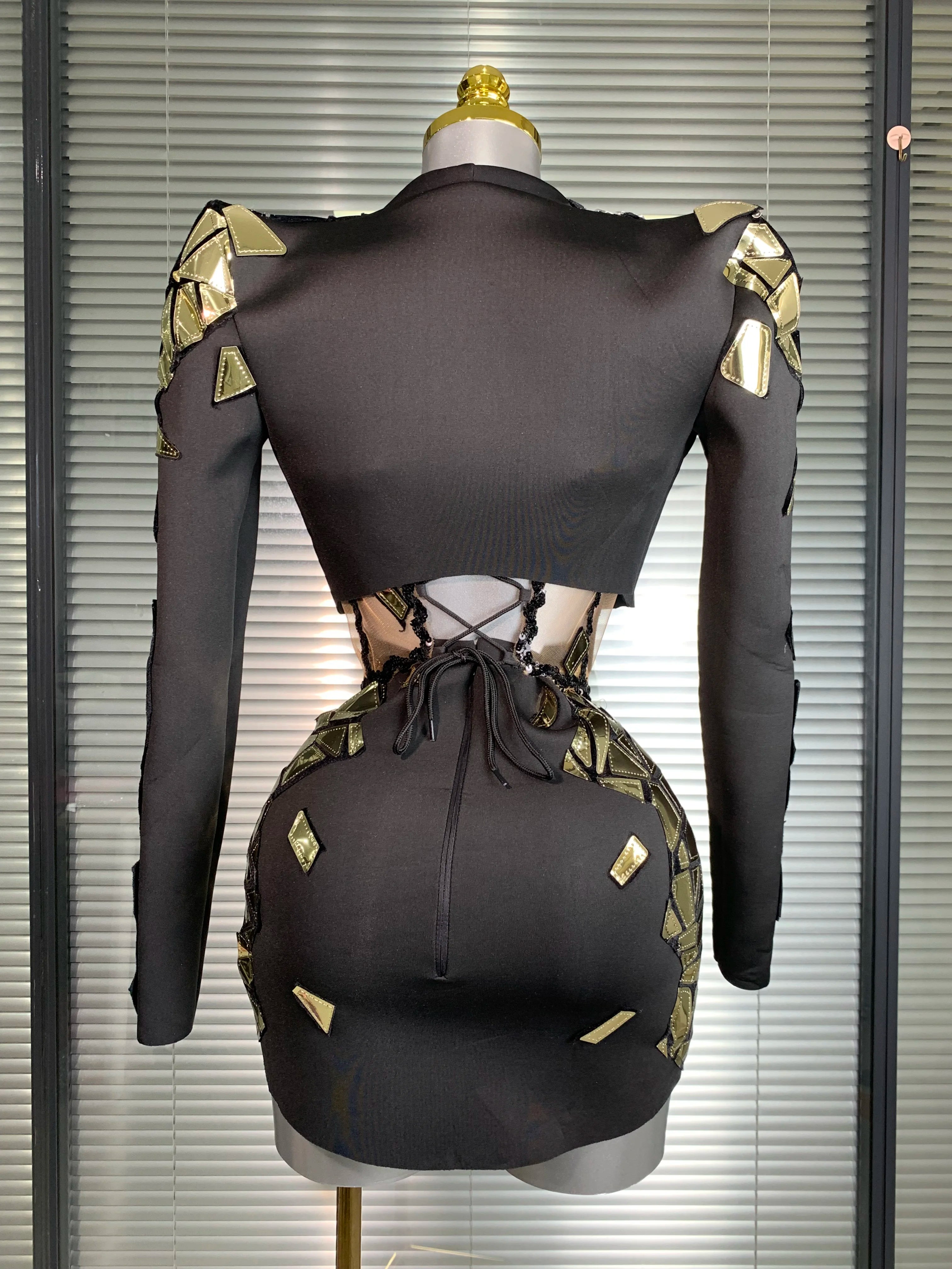 Women Sexy Two Pieces Set Women Sparkly Night Club Skirt Suits Coat Singer Dancer Stretchy Stage Performance Costume