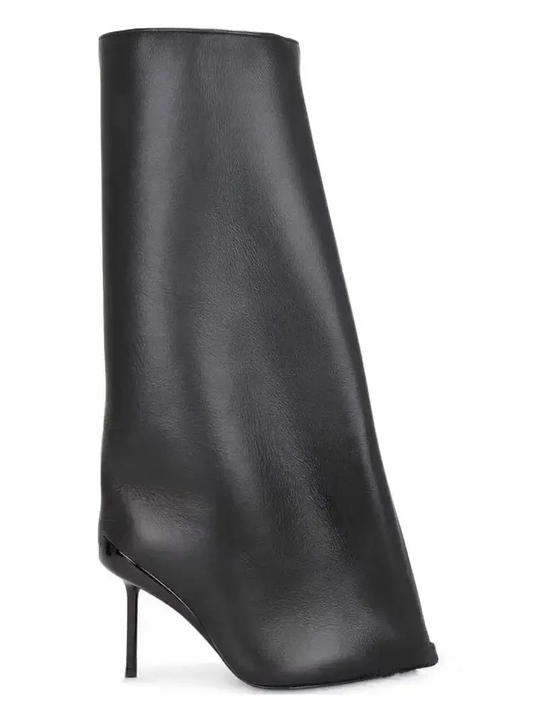 Botas femininas de cano alto estilo desfile de moda 2025, salto fino, sapatos femininos, salto alto vermelho, estilo britânico, botas de mulher