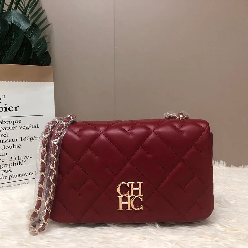 Designer Luxury Brand Chain Bag Fashion Italian Sewing Line Square High Quality PU Material 2025 New Women's Crossbody Bag