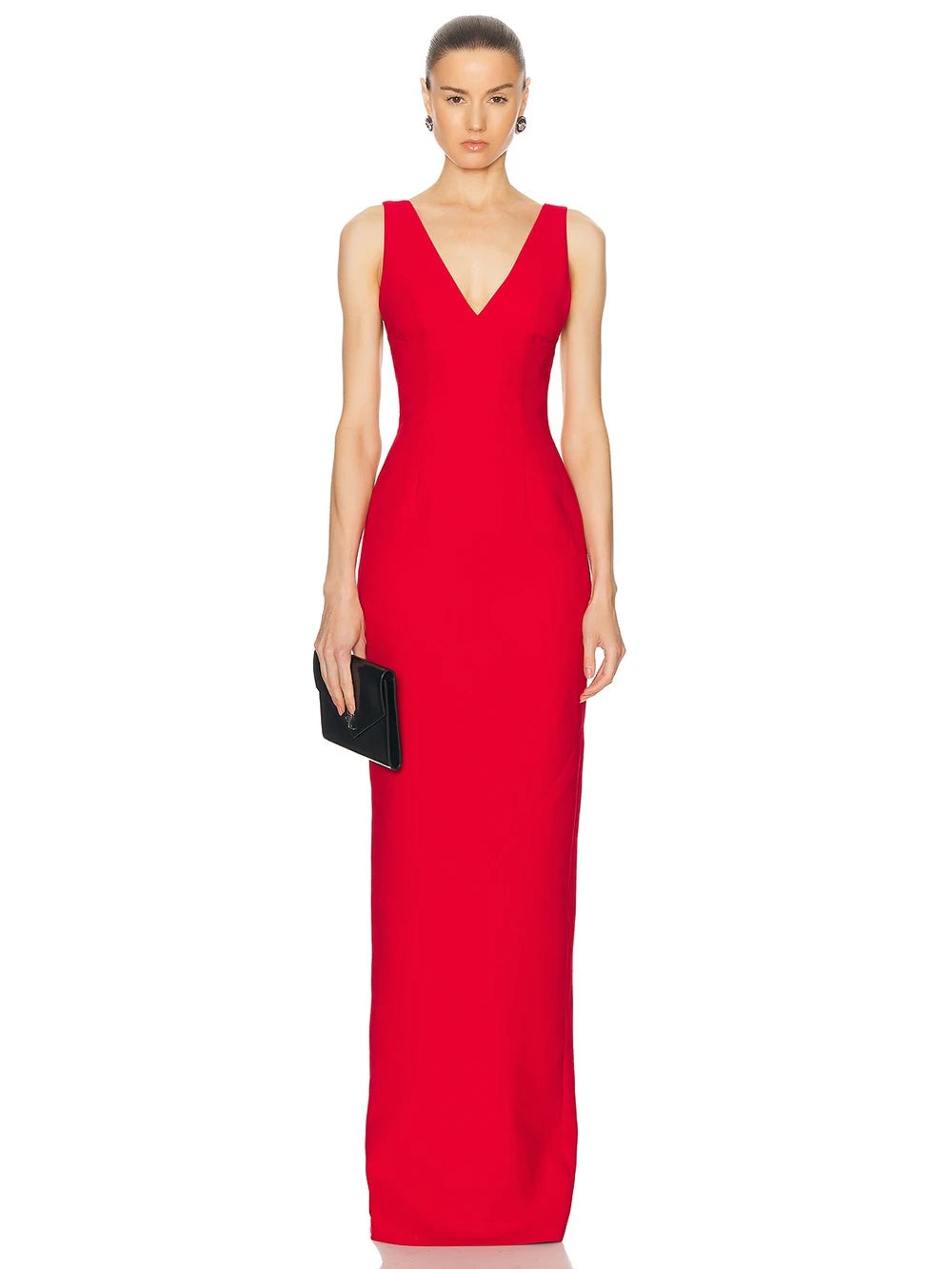 Ladies Sexy Backless Bodycon Celebrity Evening Party Club Black Sleeveless Maxi Bandage Dress Solid Women's Vestidos