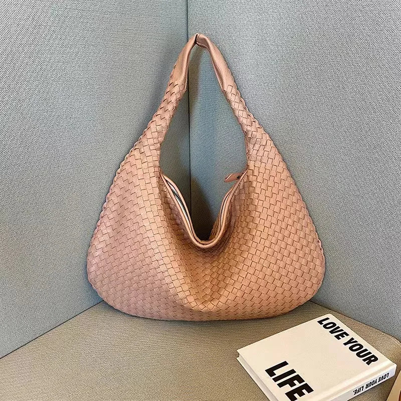 Woven Bag French High-end Women's Atmospheric Versatile One Shoulder Underarm Bag Niche Texture Portable Commuting Bag 3