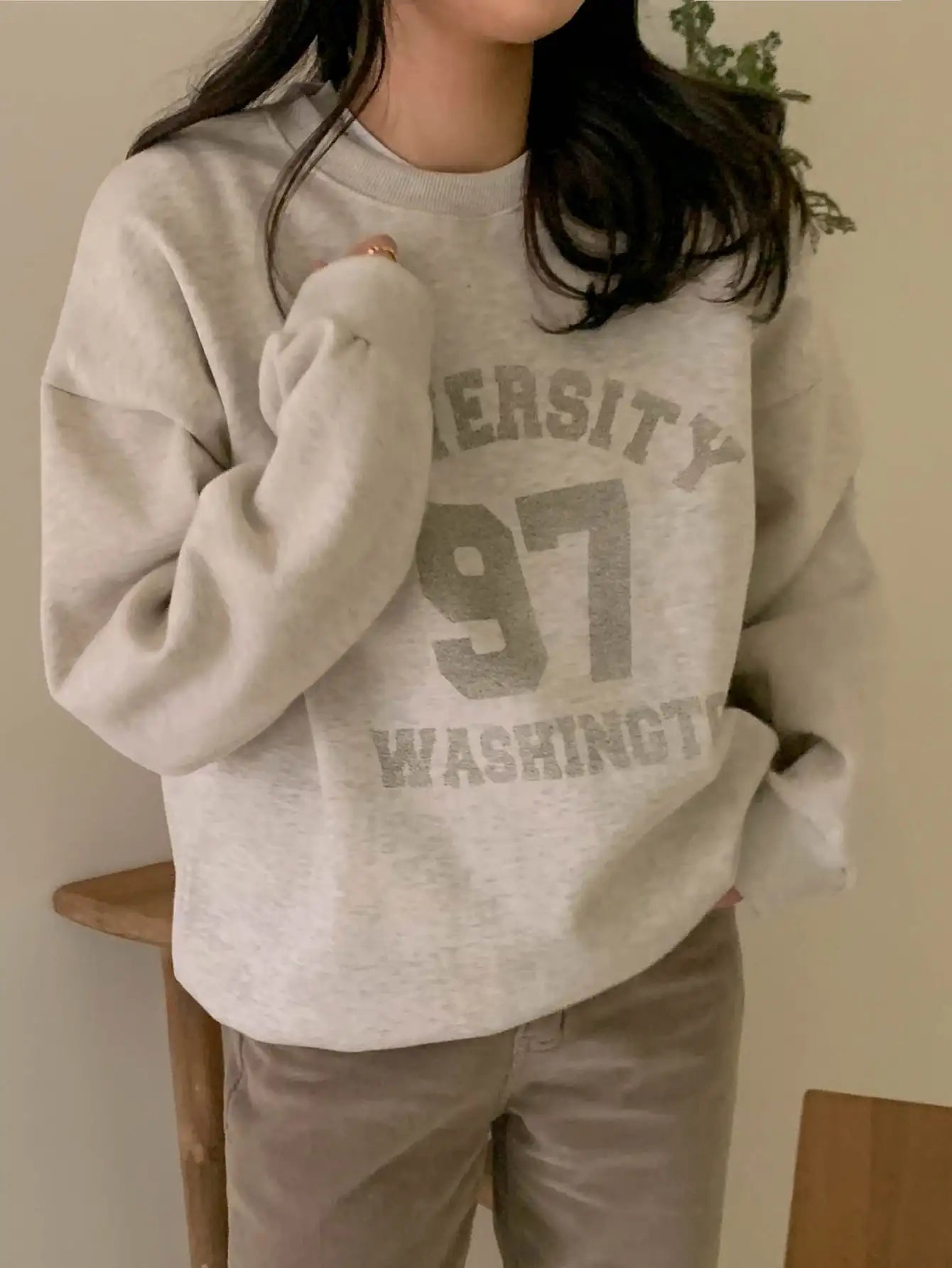 University 97 Washington Print Female Sweatshirts American Vintage Casual Clothing Street Hip Hop All-math Womens Long Sleeves