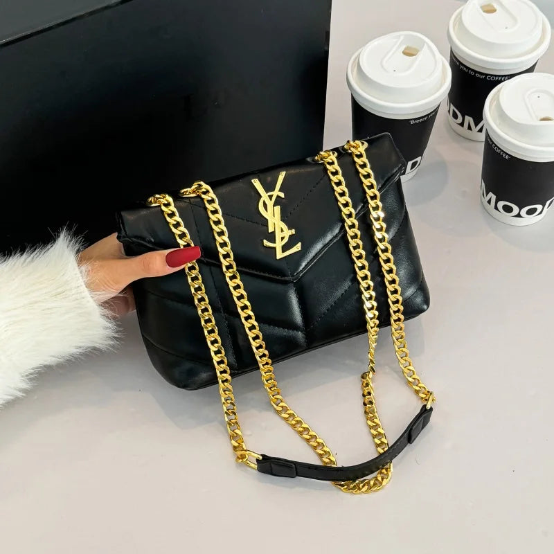 Chic Leather Handbag For Women Crossbody Bag Shoulder Bag Messenger Style Elegant Luxury Brand Famous Designer Ladies