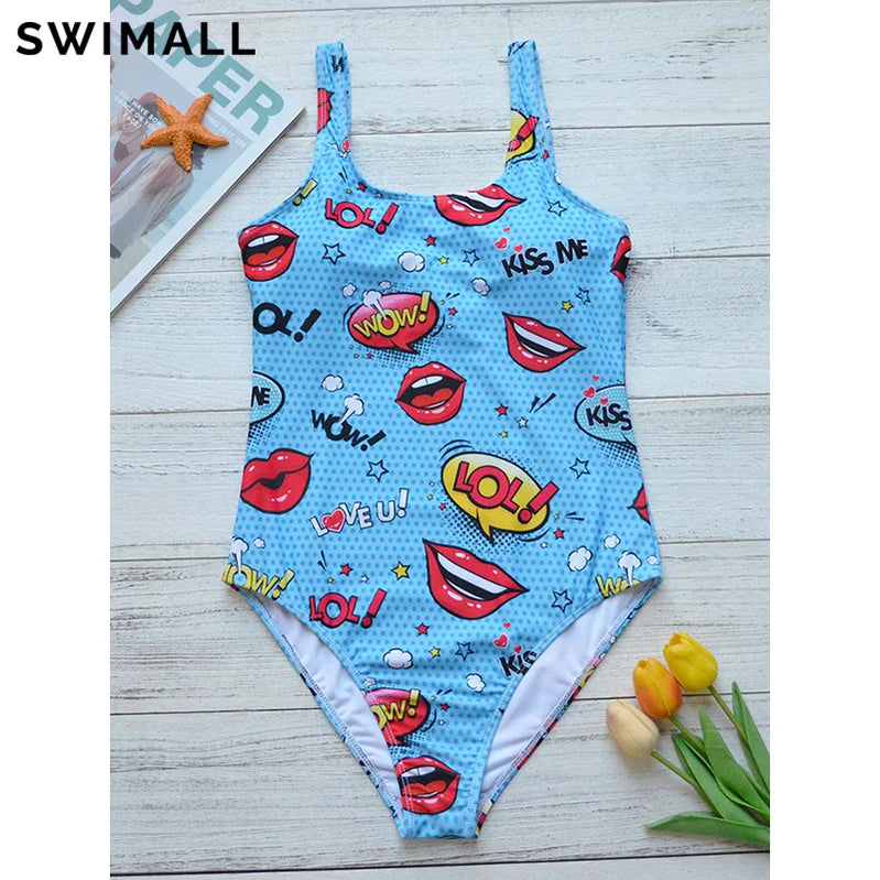 Print One Piece Swimsuit Women Swimwear Push Up Monokini Backless Bathing Suit Swimming Suit Beach Wear Bather Female