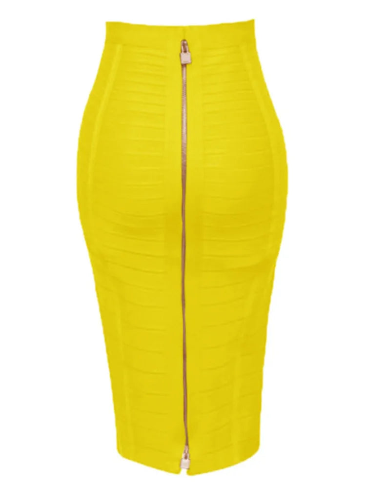 Saia bandagem sexy com zíper, tamanho grande GG XXL, moda verão 2022, designer, saia lápis justa, 58 cm