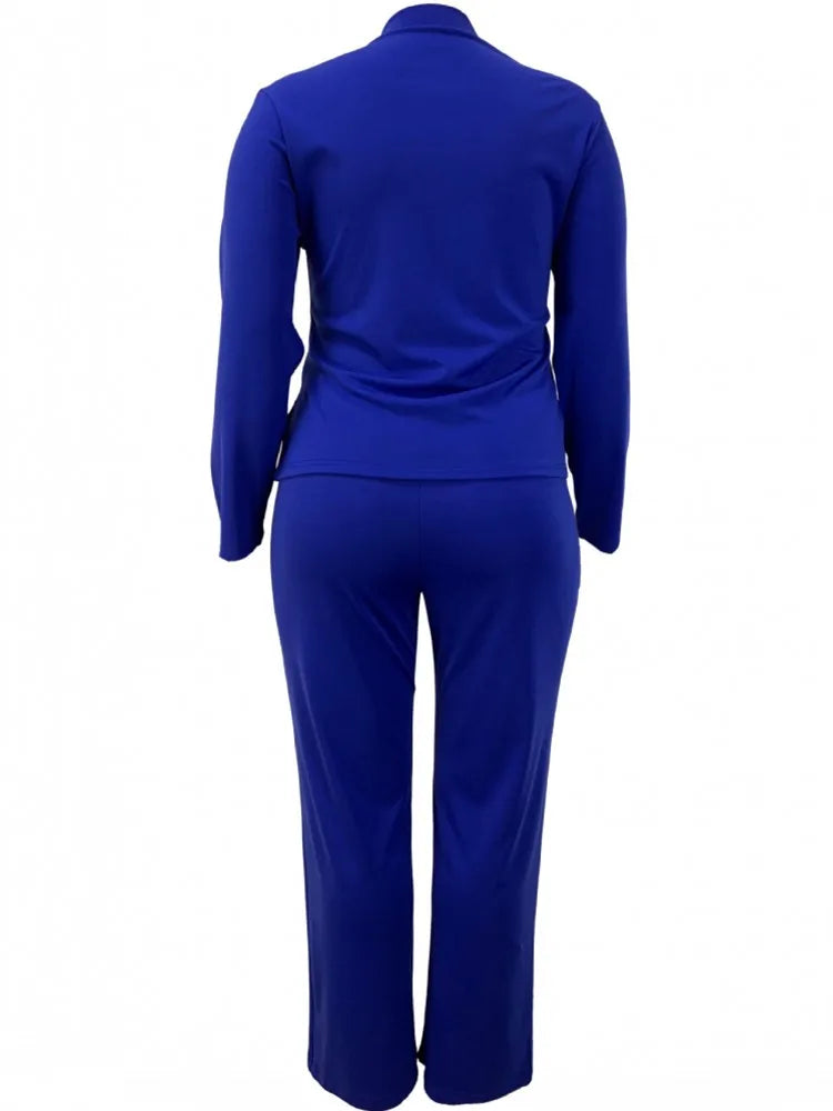 2 Piece Women Sets 2025 New Arrival Plus Size Spring Autumn Matching Sets Top And Pants Suits Outfits Oversized Clothing