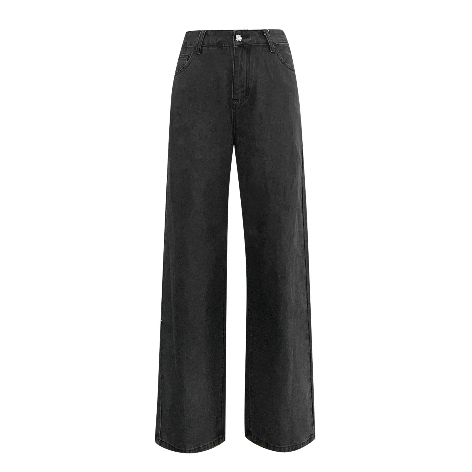 Women Jeans Wide Pants Cowboy Solid Color High Waist Straight Leg Jeans Trousers Y2k Straight Basic Pants Oversized Denim Jeans