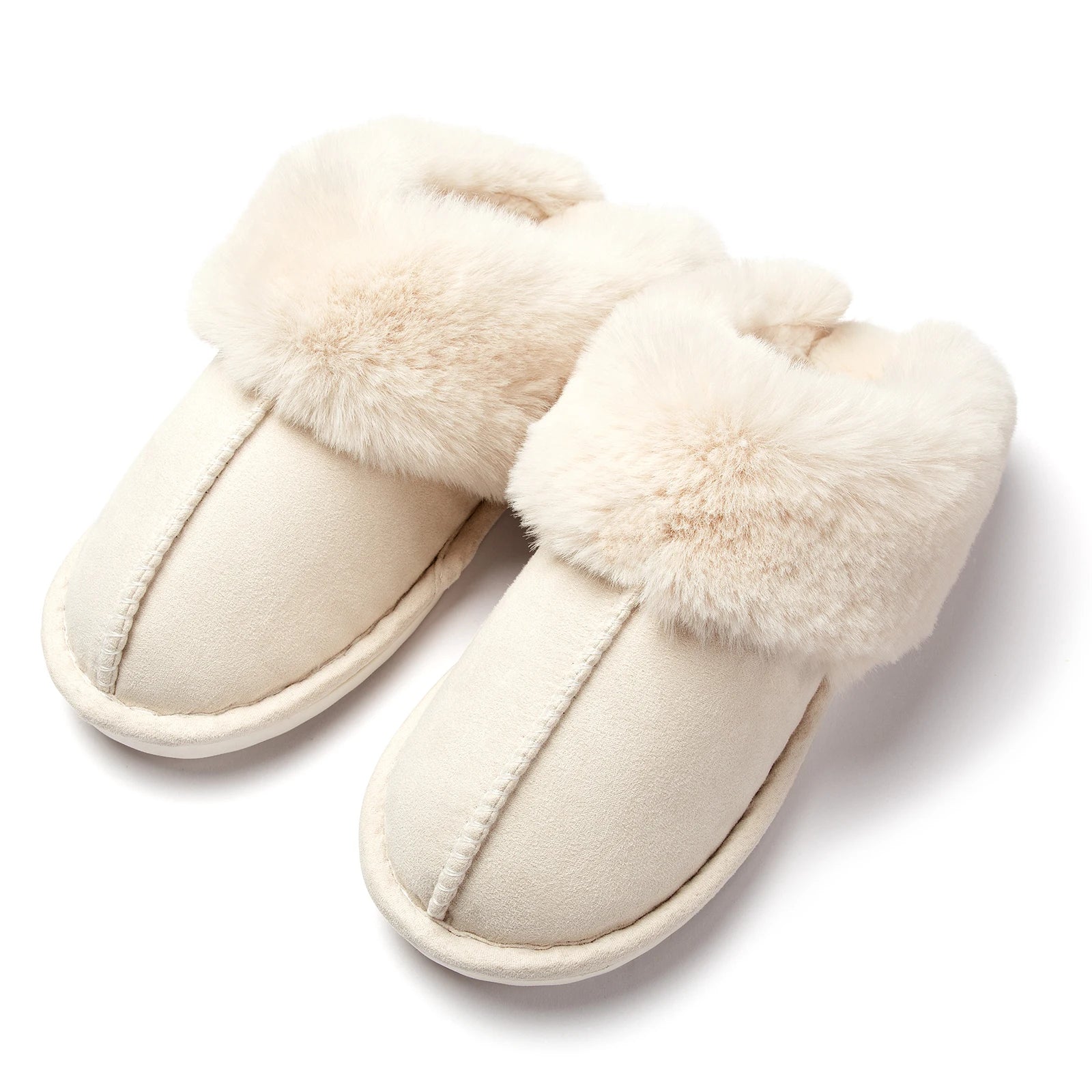 Winter Slippers Women Indoor Outdoor Wear Soft Thick PVC Non-slip waterproofWarm Cute Design Fashion Versatile Offwhite