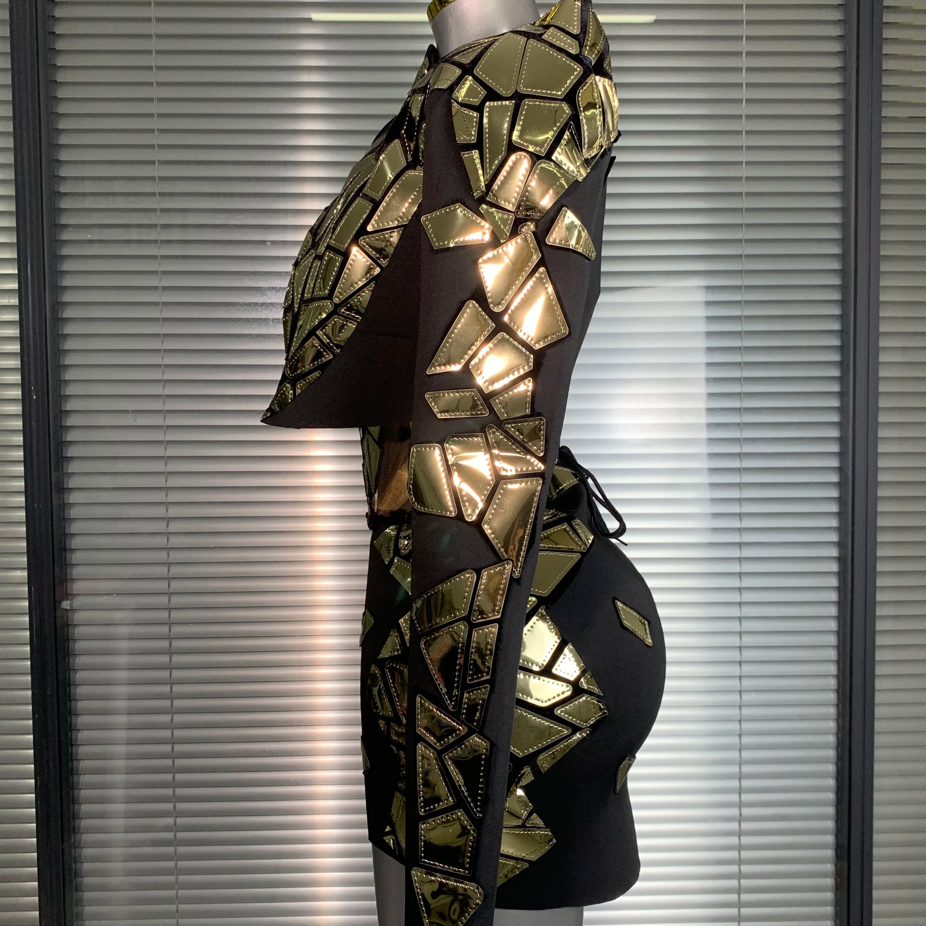 Women Sexy Two Pieces Set Women Sparkly Night Club Skirt Suits Coat Singer Dancer Stretchy Stage Performance Costume