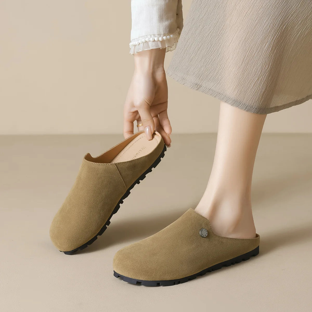 spring women's outdoor shoes Mules Slippers Ladies' casual flat shoes Work shoes Boat shoes Large sizes 41-43