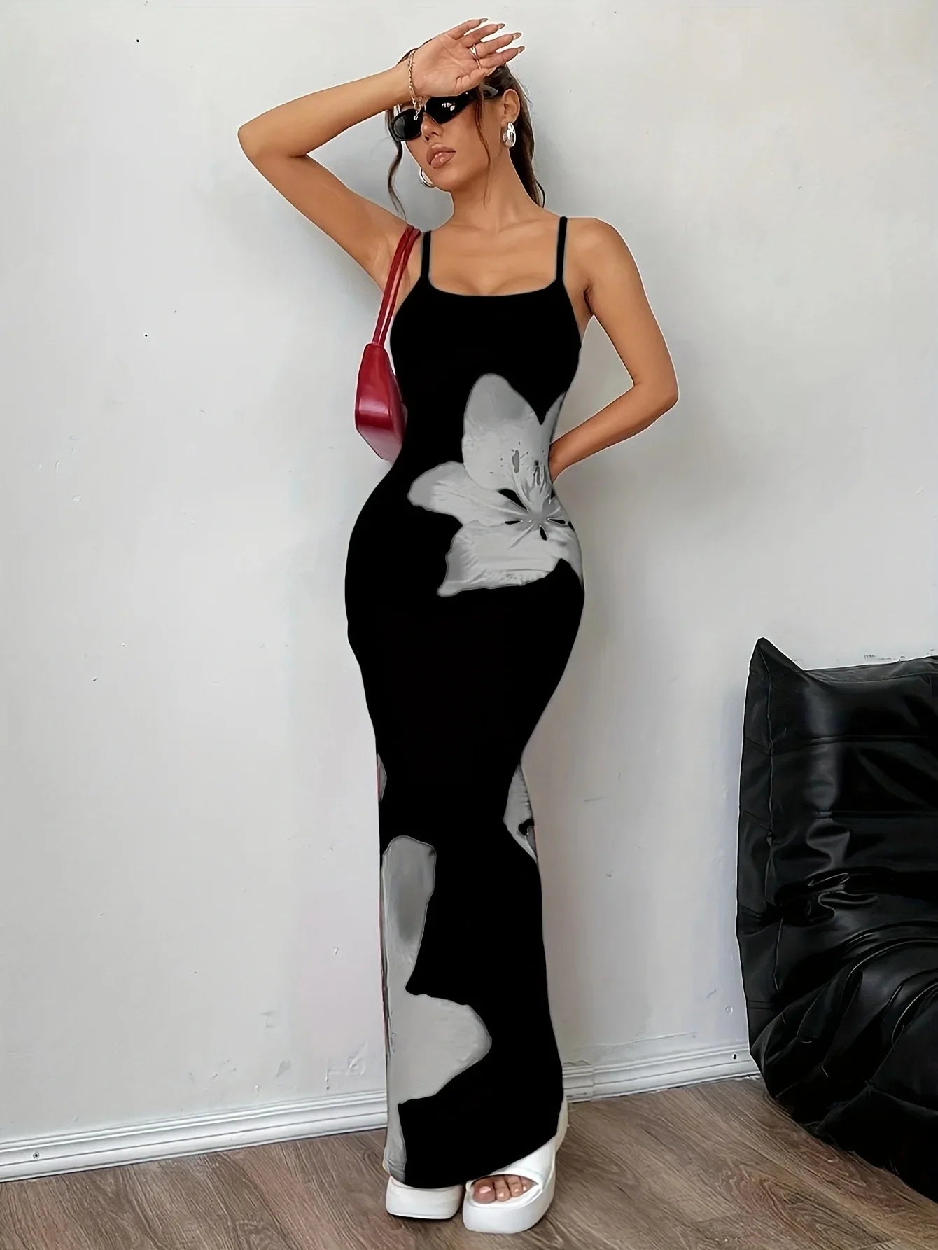 CM.YAYA Summer Women Sleeveless Strap O-neck Sexy 2024 Summer Long Evening Dress Knit Ribbon Night Club Party Maxi Dresses as picture 11