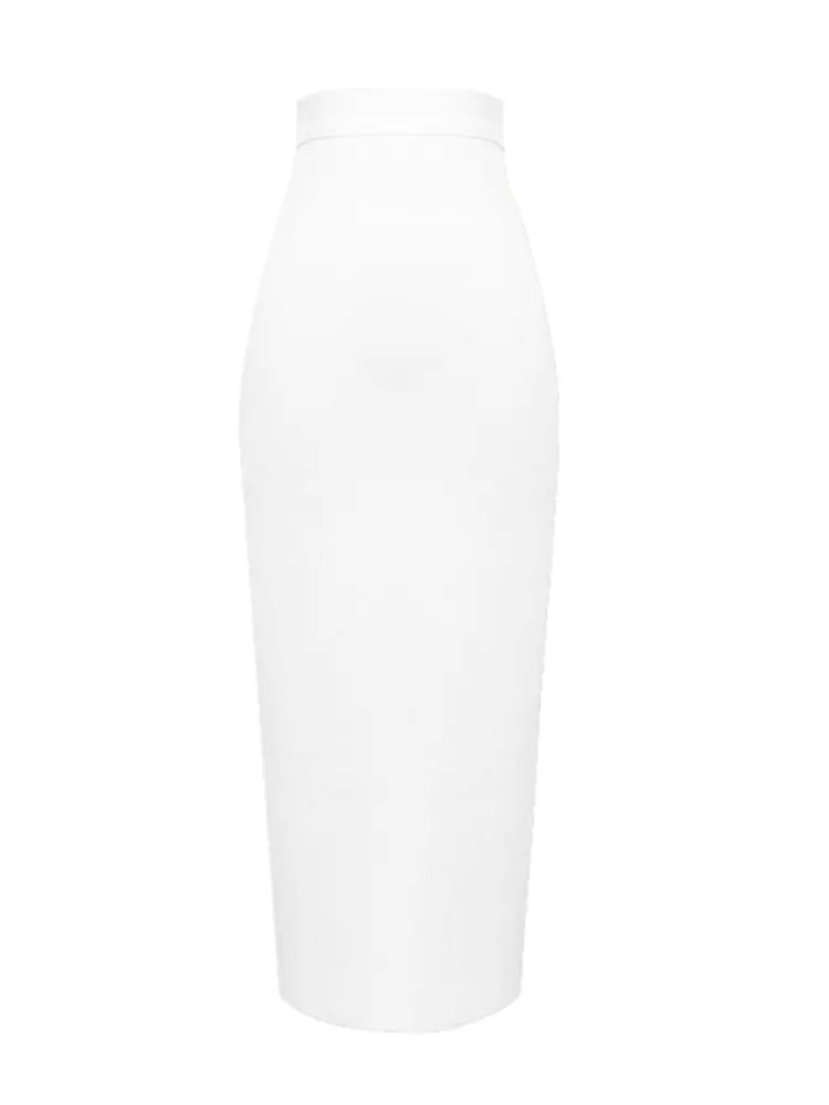 Women Candy Color Sexy Neon Green Pink Orange Yellow Pink Midi Knee Length Bandage Skirt Designer Pencil Skirt Faldas 78cm