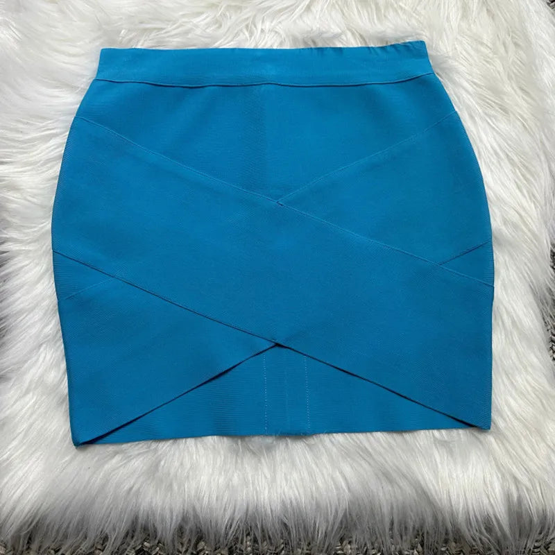 Ladies Rayon Black Thick Rayon Pencil Bandage Skirt Cute Mini Skirt