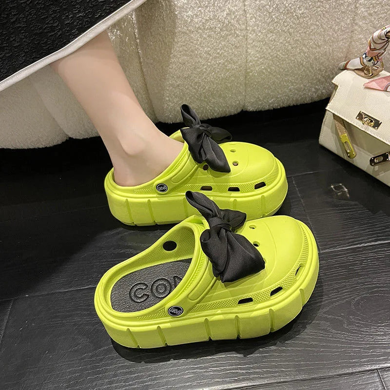 Platform Slippers Summer Women's Sandals 6cm Wedges Ladies Outdoor Clogs Thick Street Beach Slides Girls Flip Flops Garden Shoes green DIYbow