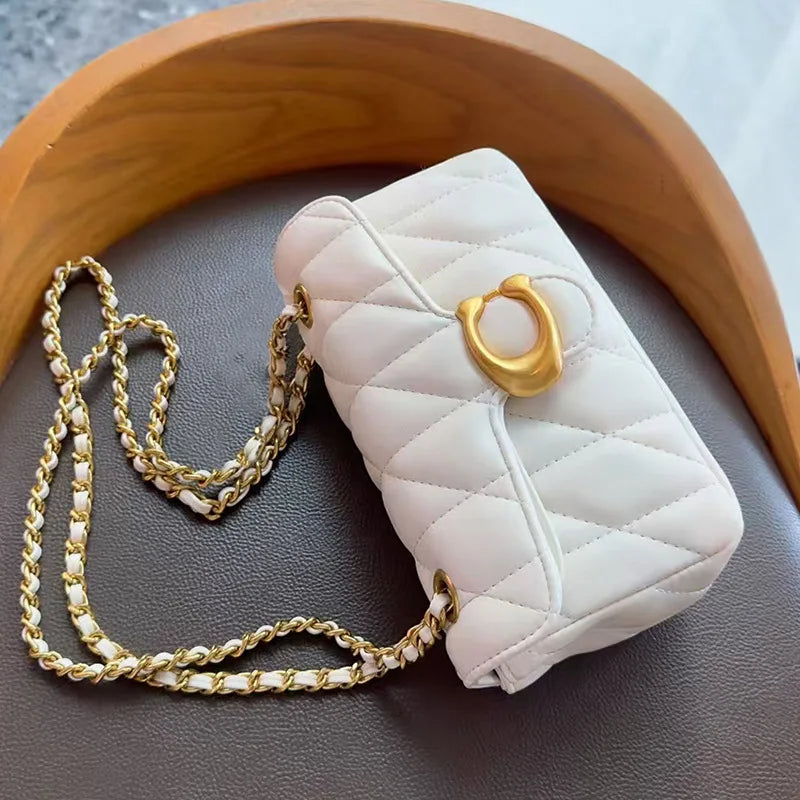 Chain Strap Dionysus Bag for Women Quilted Pattern Vintage Square Shoulder Crossbody Bag Elegant Evening Party Purse