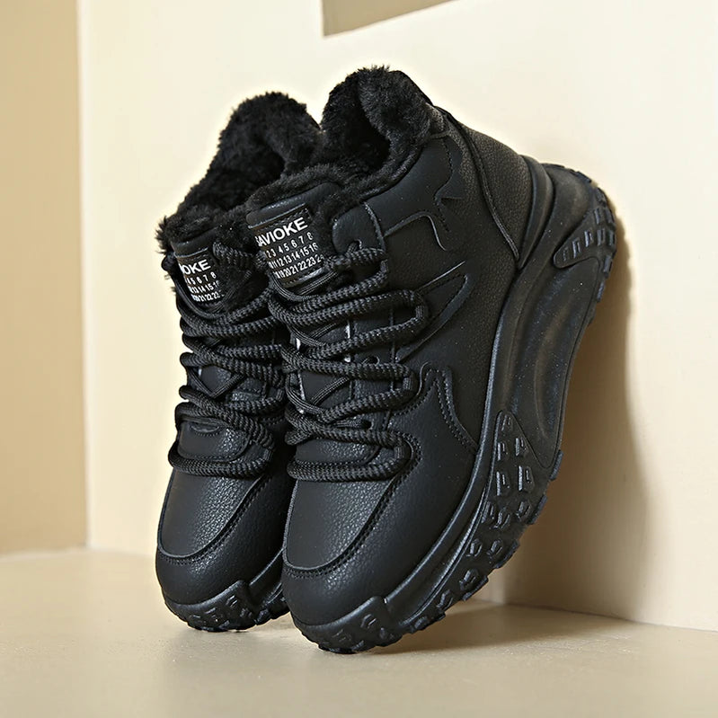 High Top Sneakers for Women Platform Lace Up Leather Walking Sport Shoes Running Tennis Non Slip Ankle Booties Fashion heise