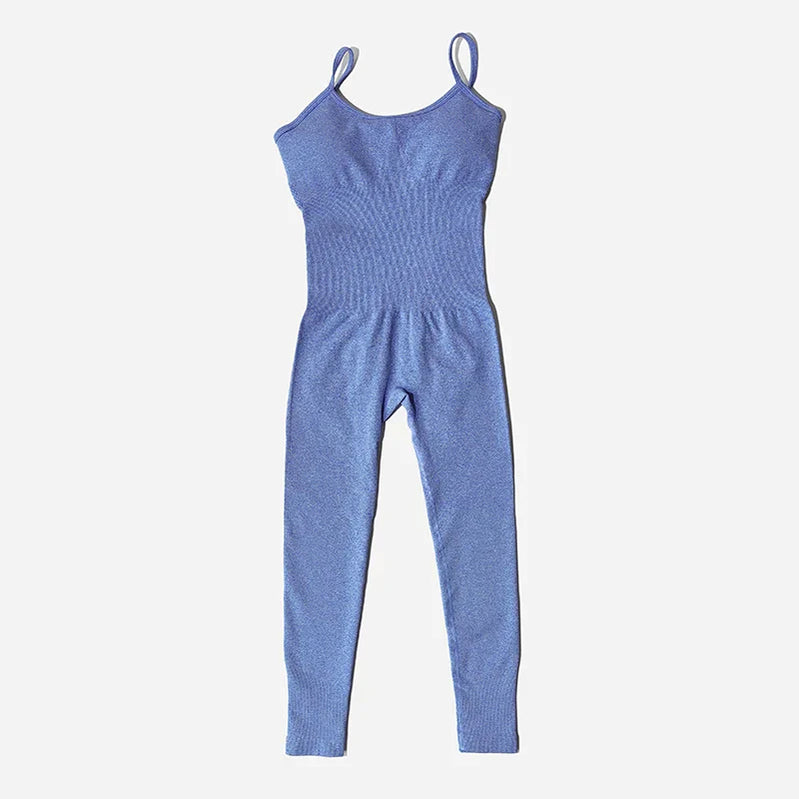 Women's Tracksuit Yoga Set Seamless Jumpsuits One Piece Fitness Workout Rompers Sportswear Gym Set Workout Clothes For Women Purple