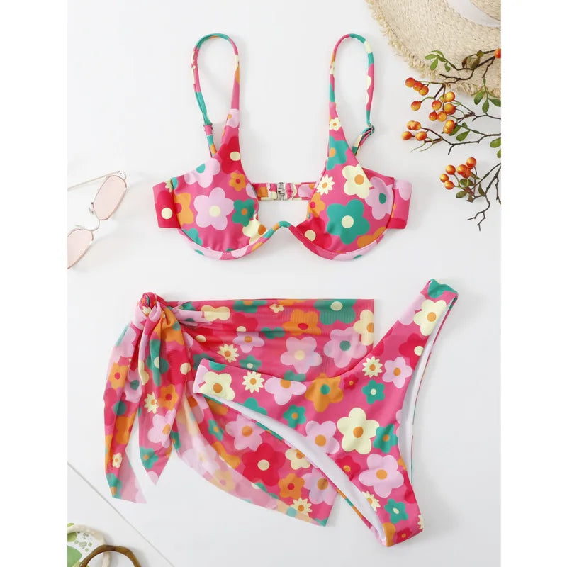 Sexy Bikinis Female Swimsuits Women's Three-Piece Swimwear Beach Swim Wear Bathing Suits Brazilian Bikini Set Pool Bather