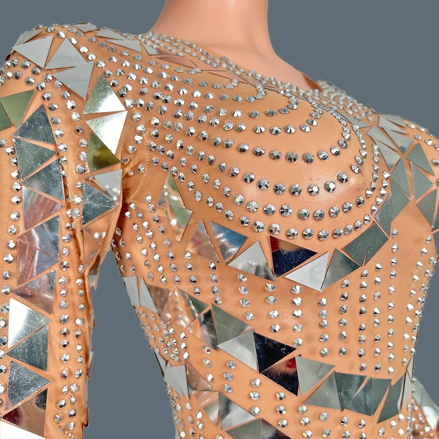 Women Sexy Sparkly Sequins Tight Jumpsuit Female Singer DJ Bar Nightclub Stage Performance Outfit Diamonds Rompers Diaoding