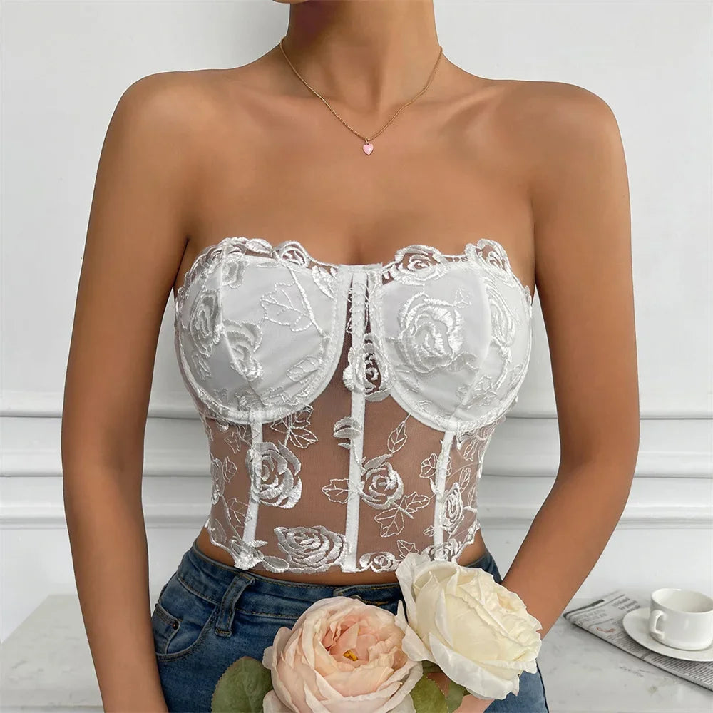 Sexy Shirt Women Clothing Corset Camis Blusas Shaper Harajuku Hot Tee Woman Tank Top Club Ropa Mujer Summer Ladies Crop Top 4-9434 white