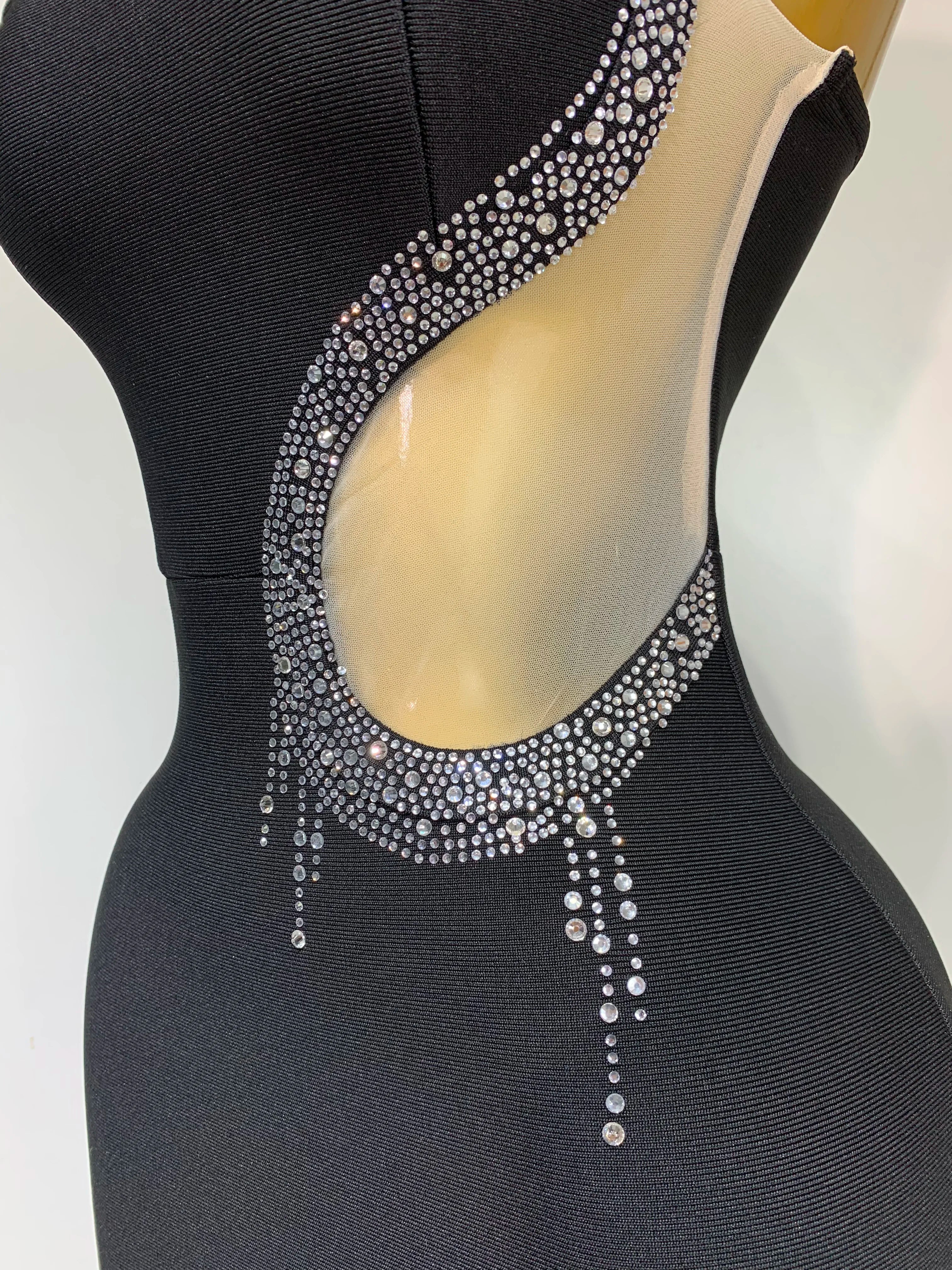 Women Sexy Rhinestone Halter Long Bandage Bodycon Dress 2025 Celebrity Elegant Evening Party Luxury Birthday Wedding Dresses