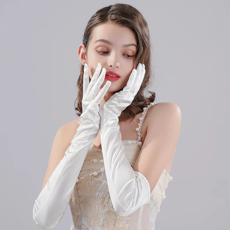 Wedding Bride Accessories Silk Gloves Long Short Dating Party Summer Elegance For Women and Girls ST-0032-A